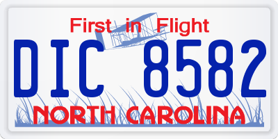NC license plate DIC8582
