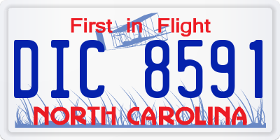 NC license plate DIC8591