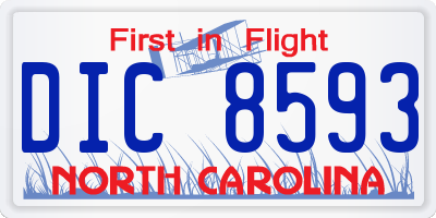 NC license plate DIC8593