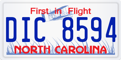 NC license plate DIC8594