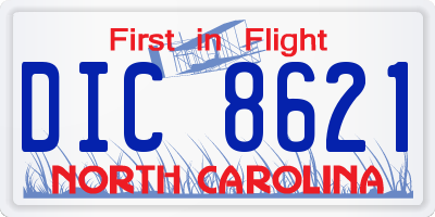 NC license plate DIC8621