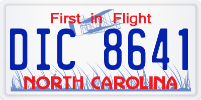 NC license plate DIC8641