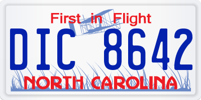 NC license plate DIC8642