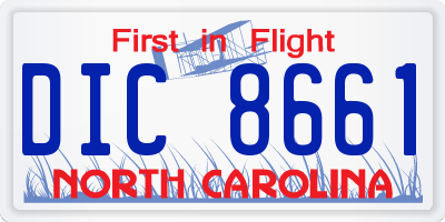NC license plate DIC8661