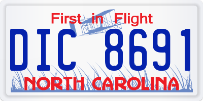 NC license plate DIC8691