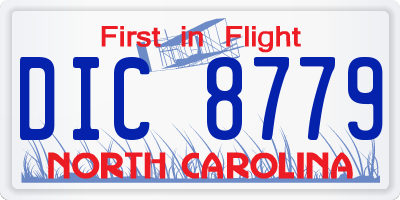 NC license plate DIC8779