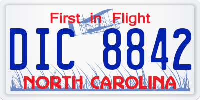 NC license plate DIC8842