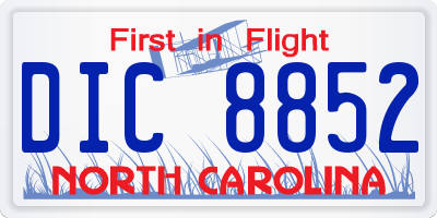 NC license plate DIC8852