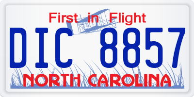 NC license plate DIC8857