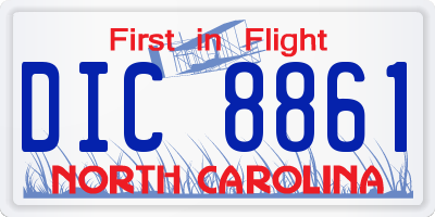 NC license plate DIC8861
