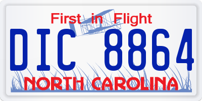 NC license plate DIC8864
