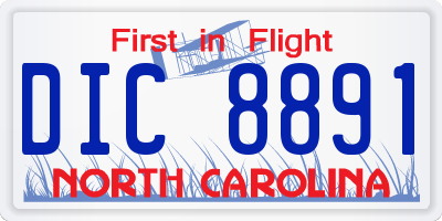 NC license plate DIC8891