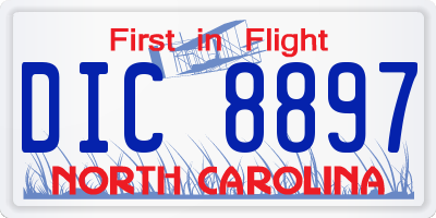 NC license plate DIC8897