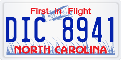 NC license plate DIC8941