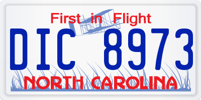 NC license plate DIC8973