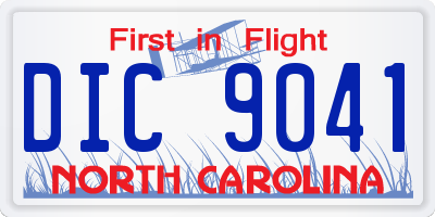NC license plate DIC9041