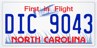 NC license plate DIC9043