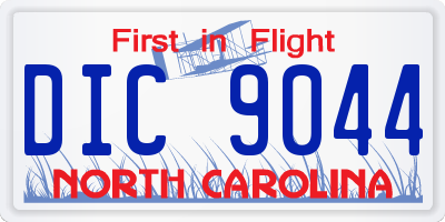 NC license plate DIC9044