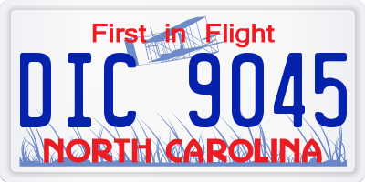 NC license plate DIC9045