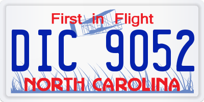 NC license plate DIC9052