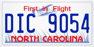 NC license plate DIC9054