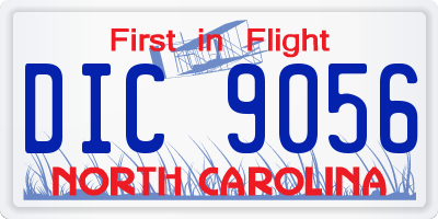 NC license plate DIC9056