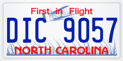 NC license plate DIC9057