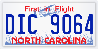 NC license plate DIC9064