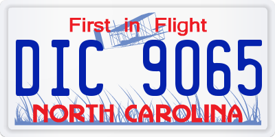 NC license plate DIC9065