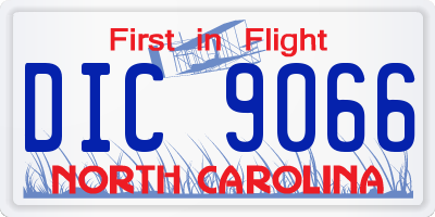 NC license plate DIC9066