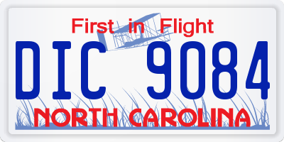 NC license plate DIC9084