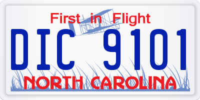 NC license plate DIC9101