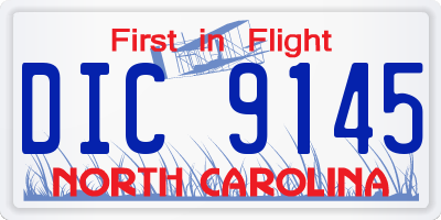 NC license plate DIC9145