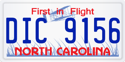 NC license plate DIC9156