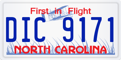 NC license plate DIC9171