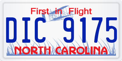 NC license plate DIC9175