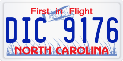 NC license plate DIC9176