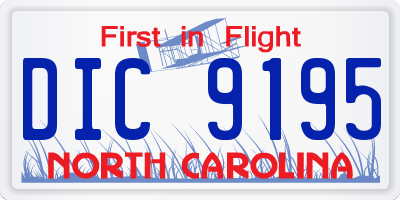 NC license plate DIC9195