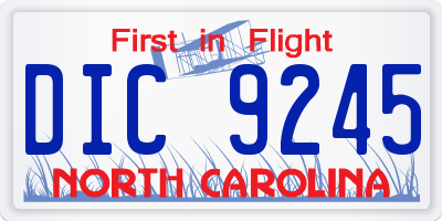NC license plate DIC9245