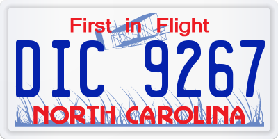 NC license plate DIC9267