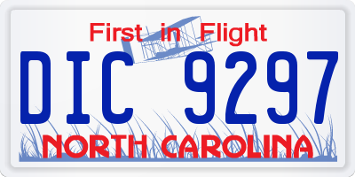 NC license plate DIC9297