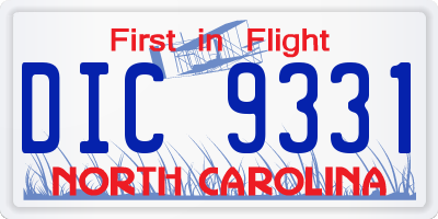 NC license plate DIC9331
