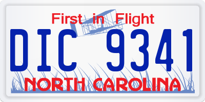 NC license plate DIC9341