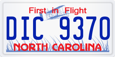 NC license plate DIC9370