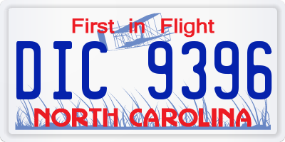 NC license plate DIC9396