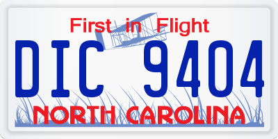 NC license plate DIC9404
