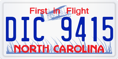 NC license plate DIC9415