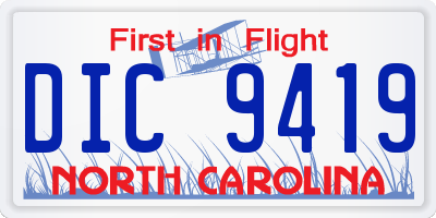 NC license plate DIC9419