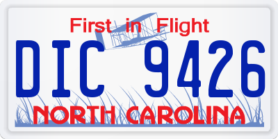 NC license plate DIC9426