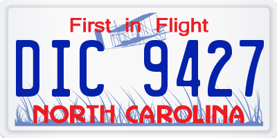 NC license plate DIC9427